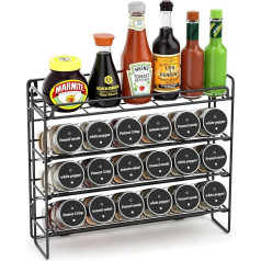 Spice Rack Standing & Wall - Spice Organiser - Spice Racks Spice Rack Organiser for Kitchens, Cupboards, Pantry, Worktop