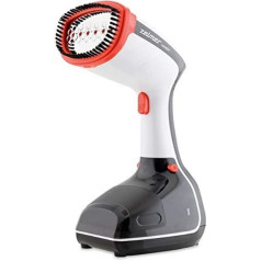 ZGS1100 Mobile Phone Laundry Steamer, 1100 W, Constant Steam Output 25 g/min, Ready to Use in 35 Seconds, 1 Steam Stage, Eliminates Crumbs, Odours, Disinfects, 325 ml Capacity, Red