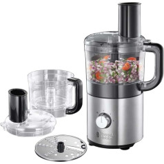 Russell Hobbs Compact Mini Kitchen Machine Space-Saving Design, Stainless steel / black