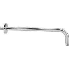 16 Inch All Metal Shower Extension Arm Extra Long Shower Arm with Flange, Stainless Steel Rainfall Shower Arm Water Outlet, Wall Mounted Shower Head Extension Arm, Chrome