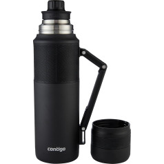 Contigo Thermalock Thermal Flask, Stainless Steel Insulated Mug, Coffee Cup to Go, Leak-Proof, Dishwasher Safe Lid, BPA-Free, with Handle, 1200 ml, Matte Black