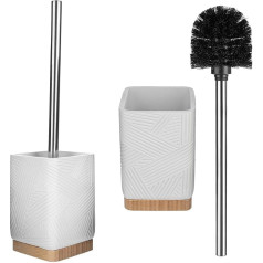 KADAX Toilet Brush with Holder, Toilet Brush Set, Toilet Brush Set with Handle and Holder, Toilet Brush with Brush Holder, Toilet Set No Drilling Required (Square White)