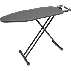 Duwee Ironing Board with Heat Resistant Cover Folding Height Adjustable Large Ironing Board Thick Felt Pads Strong Legs Heavy Sturdy Legs Black 33x96cm