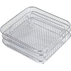 Stackable 304 Stainless Steel Air Fryer Stand, Dehydrator Stand for Foodi 8L, 3 Tiers, for Fried Food, Dehydrating (Square 20 cm x 20 cm x 9 cm)