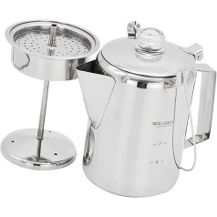 YIGZYCN Easy Pouring Coffee Maker Hinged Lid Coffee Percolator 9 Cup Stainless Steel Coffee Pots For Camping And Home Use
