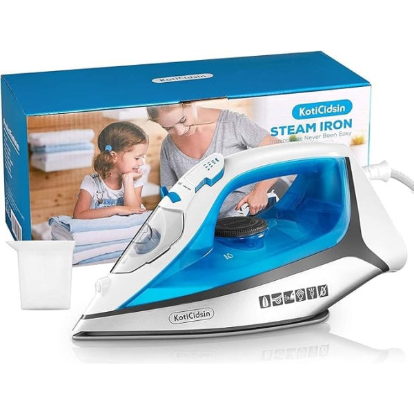 Iron 2400W Steam Iron (300ml, Fast Heating, Anti-limescale System, Drip Protection, Self-Cleaning Function)