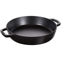 Staub Frying Pan with Two Handles, for Induction Cooking, Cast Iron, 1 Unit, Black , 20 cm