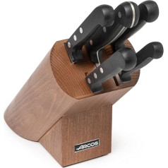 Arcos Serie Universal - Geschenkbox Küchenmesser-Set 5 Stück (5 Messer) - Klinge Nitrum Edelstahl - HandGriff Polyoxymethilen (POM) - Kiefernholzblock