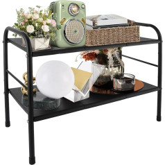 ASelected Erweiterbare Aufbewahrung unter der Spüle, 2 Ebenen, Aufbewahrung unter der Spüle, Küchen-Organizer mit 8 Tellern, Küche, Badezimmer, multifunktionales Lagerregal, Länge 52-82 cm
