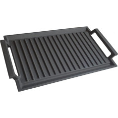 COVERCOOK Cast Iron Grill Pan, Grill Pan, Rectangular Grill Plate, 2 Handles, 43 x 23 cm, Grill Pan for Induction Hob, Open Fire Oven, Electric Hob, Outdoor Grills