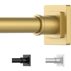 UIOSANRT Gold Shower Curtain Rail 31-55 Inch Non-Slip Shower Rod Tension Mounted No Drilling Shower Curtain Rods Spring Tension Rod Adjustable Tension Curtain Rod for Windows Bathroom