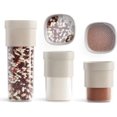 Lékué Storage Jars Flip Storage Set, Grey, LM