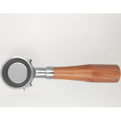 ZAIED Portafiltre à Café Portable En Acier Stainless Steel, 54 mm Portafiltre Sans Fond Avec PoignéE En Bois, Adapté à La Machine à Café Expresso, Orange