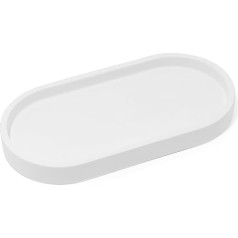 Yew Design - Matte White Round Soap Dispenser Tray 8 Inch Soap Lotion Bottle Rack Organizer for Bathroom Kitchen Countertops - Holds 2 Soap Dispensers