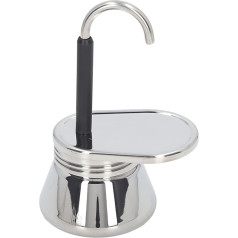 Stainless Steel Moka Pot with Single Spout, Italian DIY Coffee Pot, Outdoor Camping Coffee Utensils, Lightweight Moka Pot, Quick Drinking Coffee Pot, 15.5 x 9.5 cm