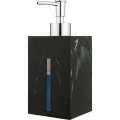 Marble Soap Dispenser, Resin Liquid Soap Dispenser with Plastic Pump for Bathroom and Kitchen (500ml) (Black)