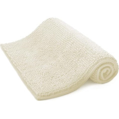 KEPLIN Bath and Pedestal Mat Non Slip Microfiber Soft Plush Comfortable Machine Washable Water Absorbent Quick Drying Keeps Bathroom & Home Hygienic and Clean 40x60cm White