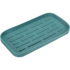 sourcing map Silicone Kitchen Sink Organizer Tray Silicone Soap Dispenser (Dark Green)