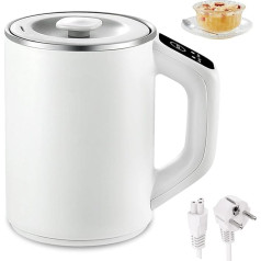 Travel Kettle, 800 ml Stainless Steel Travel Kettle, Small, Automatic Kettle with Temperature Setting, Small Kettle with LCD Temperature Display, Keep Warm Function (White)