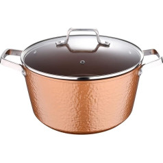SAN Ignacio Origin - Canco with 28 cm Lid - Made in Forged Aluminium - Whitford Interior - Exterior Heat-resistant Paint - Copper - Induction Point - Stainless Steel Handle