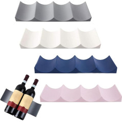Leafs Bottle Holder Fridge Pack of 4 Wine Rack in European Plastic Bottle Rack Stackable Universal for Beer Kitchen Worktop Pantry Fridge (Grey/Blue/White/Pink)