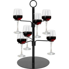 OUGPIU Drinks Tower, Serving Tree for Cocktails, Wine Glass Flight Tasting Display for Drinks, Aperol Tower for 2 Levels, 6 Glasses, Birthday Gift for Women, Aperol Gift, Mother's Day Gift