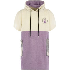 Poncho Peniche Bath Poncho 95% Cotton 5% Recycled Polyester for Body Sizes from 145-175 cm Changing Aid for Swimming Beach Surfing Shower Poncho for Women Men Adults, Purple-White
