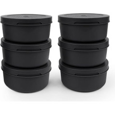 ZiiPa • Set of 6 Pastry Boxes • Spetina • Charcoal Colour • Practical and Versatile • Stackable Boxes • Integrated Airtight Lid • Capacity 250g