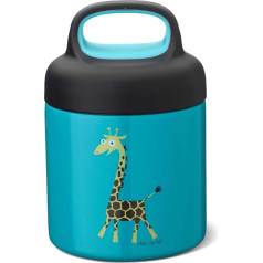 Carl Oscar Small Insulated Bottle for Soup, Fruit Salad, Pasta, etc. for Children, Stainless Steel, Double-Walled, Turquoise, Diameter 8.7 x 13.5 cm, 0.3 L