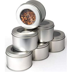 teeverliebt Set of 6 Tea & Spice Jars Silver