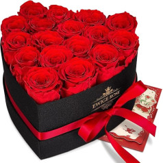 17 Infinity Roses, Eternal Red Rose Gifts for Women, Preserved Rose in Heart Box for Women, Mother for Birthday, Anniversary, Valentine's Day, Mother's Day, Christmas, Wedding Anniversary,