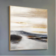 Belunara® Oil Painting on Canvas Golden Horizons - Abstract Pictures Canvas - Oil Pictures on Canvas Hand Painted - Canvas Picture Abstract - Pictures Abstract Modern