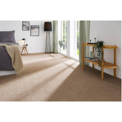 andiamo Izmir Easy to Install Carpeting, Sold by the Metre, Extremely Soft with High Impact Sound Insulation, Soft Fine Frise Carpet, 400 x 450 cm, Cappuccino