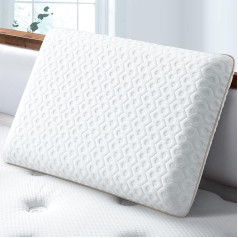 BedStory Gel Memory Foam Pillow 60 x 40 cm, 8 cm Height Orthopaedic Pillow for Side Sleepers, Ergonomic Pillow with Removable and Washable Cover, Visco Pillow Oeko-Tex Certified