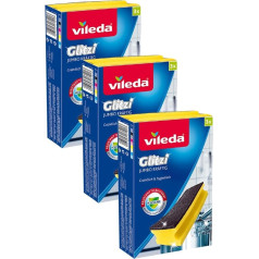 Vileda Glitzi Jumbo Strong with Antibac - Extra Abrasive Even on Large Surfaces (Pack of 3)