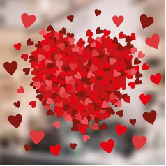 Stickers4 Medium Heart of Heart Window Stickers for Glass - Valentines Day Window Stickers - Valentine's Day Decoration for Valentine's Day Shop Window