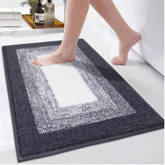 Enyhom Soft Large Bath Mats, 80 x 120 cm, Bathroom Rug, Non-Slip Water-Absorbent Bath Mat for Shower, Bathtub, Machine Washable, Shower Mat, Dark Grey