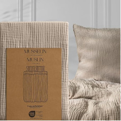 Muslin Bed Linen Duvet Cover 135 x 200 cm Breathable and Super Soft Cotton Oeko-Tex Certified