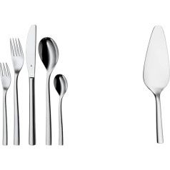 WMF Palermo Cutlery Set for 12 People, 60 Pieces, Monobloc Knife & Nuova Cake Server, Cake Server, Stainless Steel, 23 cm