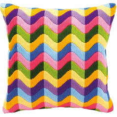 Vervaco Bold Geometric Style Long Stitch Cushion Kit 2, Multi-Colour