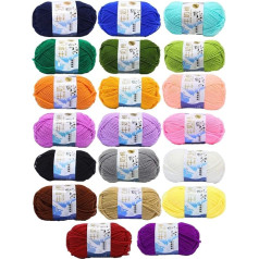 JZK 20 Multicoloured 50 g Hand Knitting Yarn Crochet Yarn Baby Yarn for Knitting Crochet Baby Garments Hat Shoes Socks Scarf Toy Making