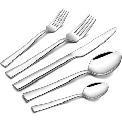 Homikit Cutlery Set for 12 People, 60-Piece Stainless Steel Polished Cutlery Set, Elegant Cutlery with Knife, Fork, Spoon, Cutlery for Home, Kitchen, Restaurant, Healthy, Dishwasher Safe
