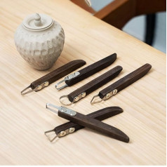 Modelling Clay Tools, Wood Tape Cutter, Modelling Tools for Pottery, Ceramics, Sculpture, Carving, Scraper, Modelling Tools (6 Pieces)
