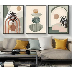 HMDKHI Modern Aesthetic Plant Pictures, Boho Decorative Pictures, Natural Landscape Poster, Abstract Art Deco Poster Set - No Frame (3 Pieces, 30 x 40 cm, Poster-09)
