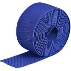 sourcing map Double Sided 2 Inch Flat 4 Meters Knit Elastic Spool Heavy Stretch Band Blue for Sewing Waistband