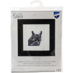 Vervaco Counted Cross Stitch KIT Grey OWL AIDA