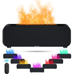 IEEILULU Flame Aroma Diffuser, Essential Oil Diffuser with Remote Control, and 7 Types of LED Light Colours with Timer, Perfect for Home, Office, Bedroom