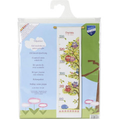 Vervaco Height Chart Owls Counted Cross Stitch Kit, Multi-Colour