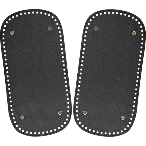 Pack of 2 Bag Base 30 x 15 cm Bag Base for Crocheting Bag Base PU Leather Bag Floor Shaper Faux Leather Bottom Bag Crochet with Holes for Knitting Bags Handbags DIY Basket Weaving Crochet Accessories