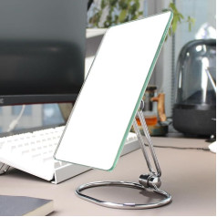 Small Foldable Cosmetic Mirror Table Mirror Wall Mounted High Resolution Silver Waterproof Real Picture Silver Suitable for Bathroom Glasses Shops Dressing Table Portable Rotatable Adjustable